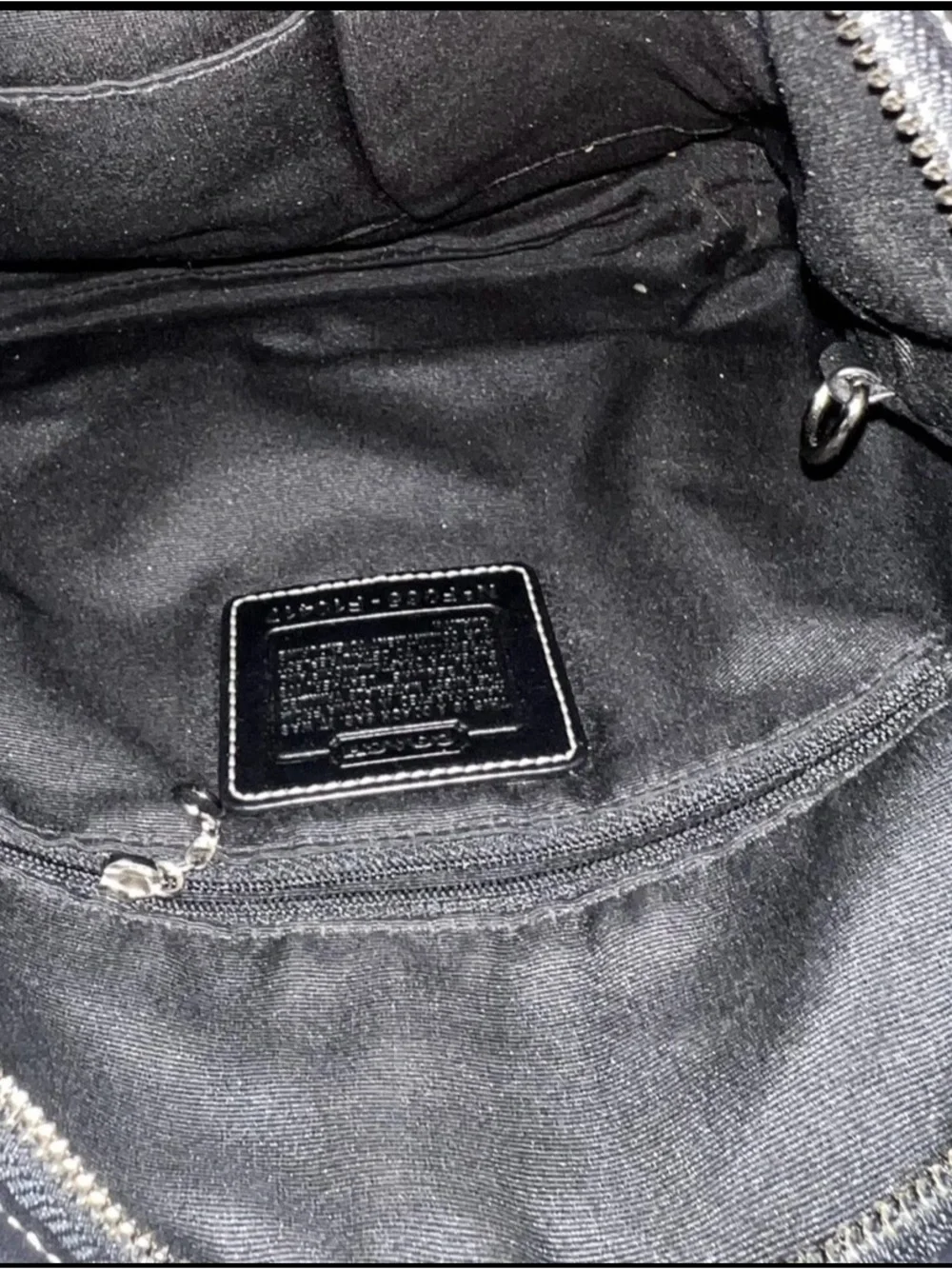 Coach Black and Gray Monogram Crossbody with Tassel